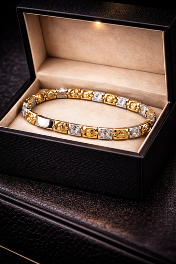 Dual-tone stainless steel bracelet