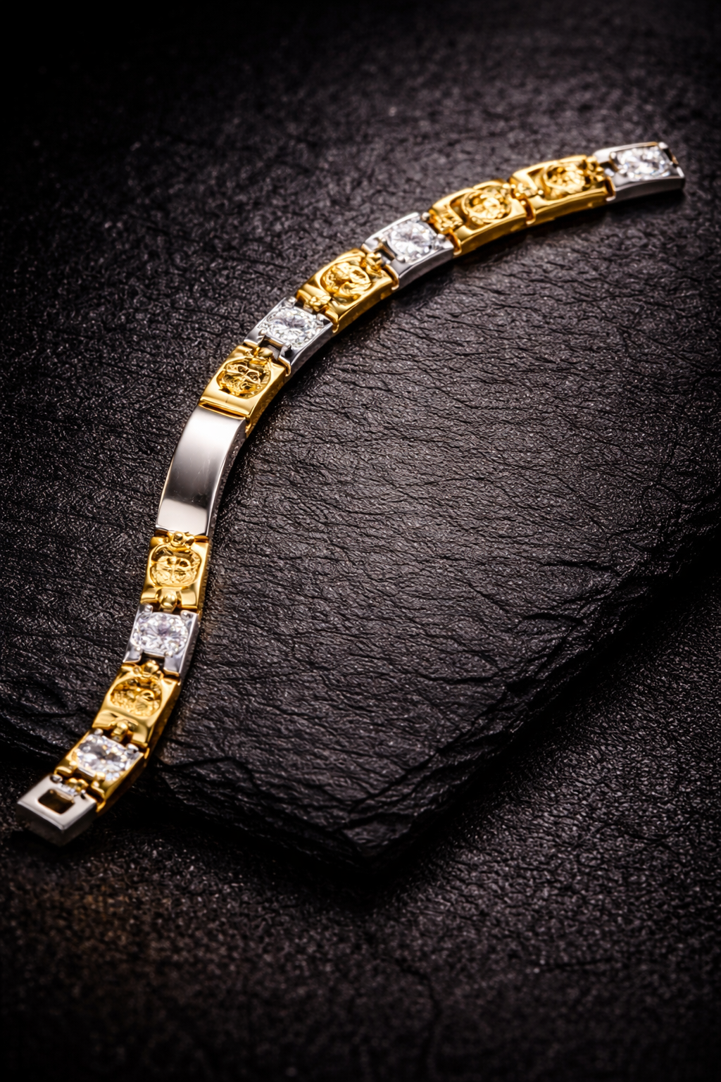 Dual-tone stainless steel bracelet