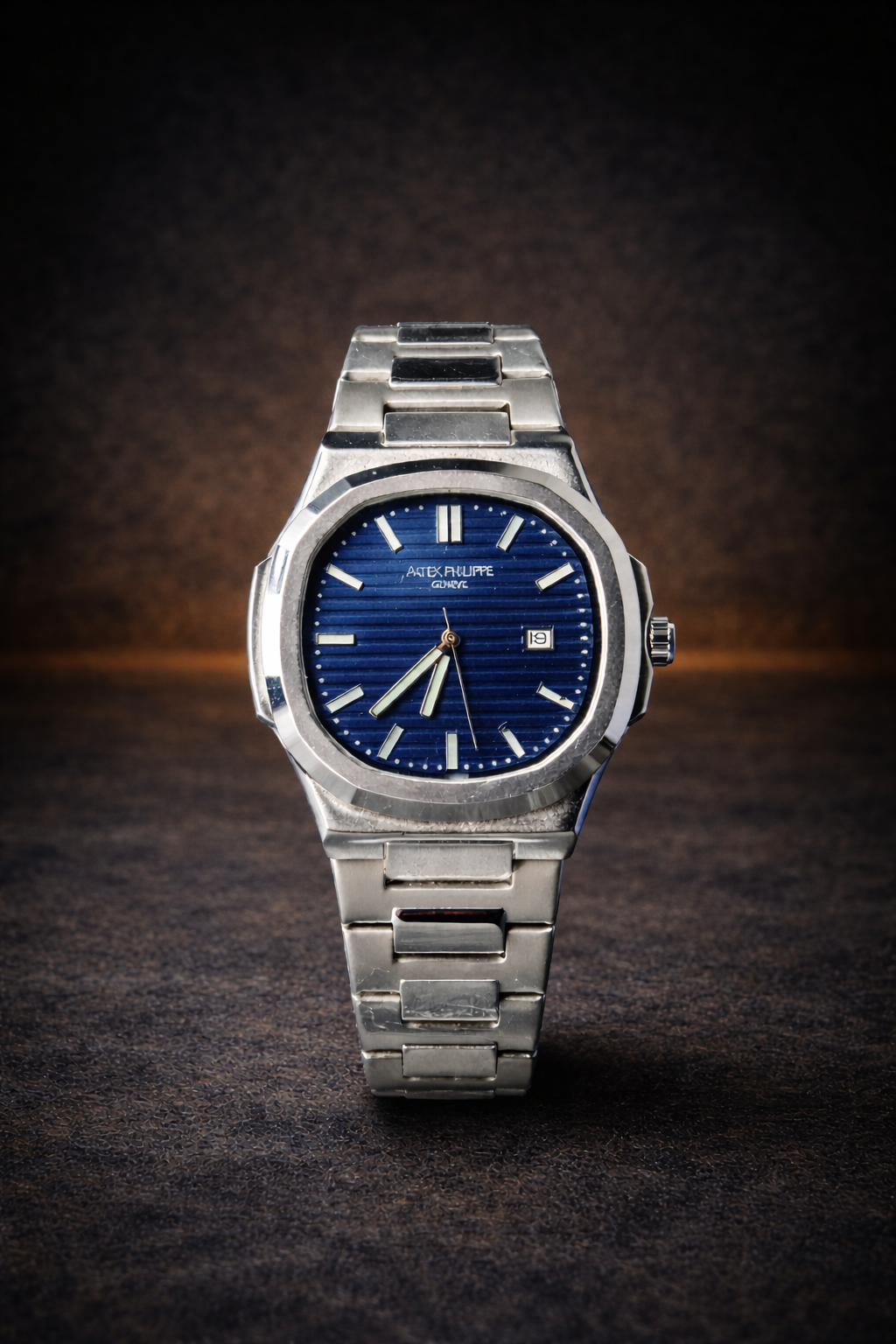 New Patek Philippe Nautilus Style Stainless Steel Watch Black Sunray Dial (40mm) + free bracelet
